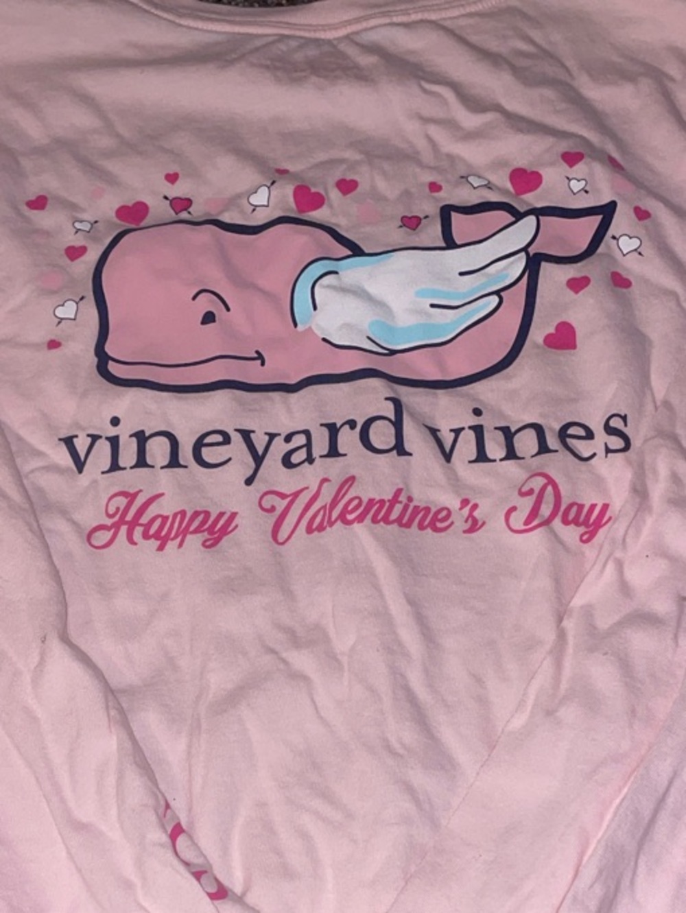 Vineyard Vines Pink Valentine's Whale Long Sleeve Shirt